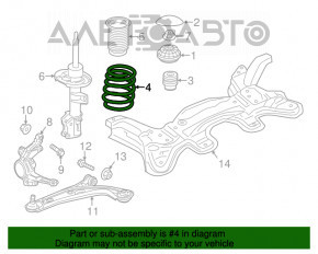 Arcul de suspensie frontal stânga Fiat 500 12-17, cutie de viteze manuală