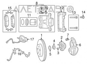 Suport dreapta față Chrysler 300 11- 2 pistoane