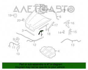 Garnitură aripă capotă - aripă dreapta BMW X5 E70 07-13 nouă OEM originală