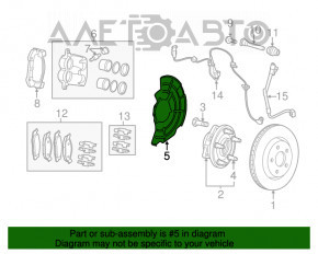 Кожух тормозного диска передний правый Jeep Grand Cherokee WK2 12-21 под br4, под BREMBO