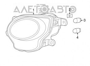 Semnalizator dreapta față Fiat 500 12-19