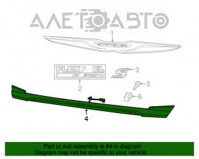 Moldura capacului portbagajului Chrysler 200 4d 11-14 crom cu reflectoare.