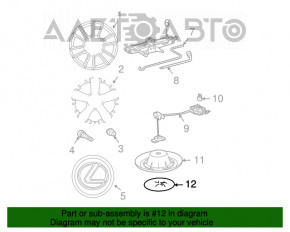 Protecția capacului roții de rezervă, micul inferior Lexus RX300 RX330 RX350 RX400h 04-09