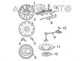 Protecția capacului roții de rezervă, micul inferior Lexus RX300 RX330 RX350 RX400h 04-09