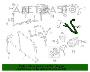 Furtunul sistemului de răcire Chrysler 200 15-17 2.4 către radiatorul încălzitorului