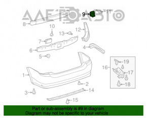 Colțul amplificatorului de bara spate dreapta pentru Toyota Prius 2004-2009