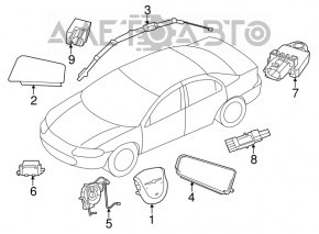 Airbag-ul pasagerului din bordul Chrysler 200 11-14