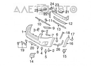 Capacul de matriță pentru arcul bara de protecție față stânga Toyota Rav4 13-15 pre-restilizare.