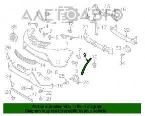 Moldura capacului de protecție frontală a aripii stânga Toyota Rav4 13-15 pre-restilizare.