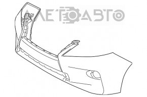 Bara fata goala Lexus RX350 RX450h 13-15 restilizata rosie cu senzori de parcare, indoita, zgariata, fisurata, cu suporturile rupte.