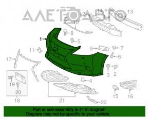 Bara față goală Lexus ES300h ES350 13-15 pre-restilizare fără senzor de parcare nou TW aftermarket