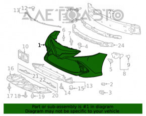 Bara față goală Toyota Camry v70 18-20 LE\XLE fără senzori de parcare, nouă, originală OEM