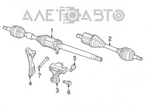 Ax cu roți față dreapta pentru Jeep Cherokee KL 14-18 2.4 FWD tip 1