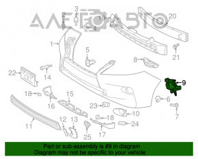 Suport dreapta pentru farul de ceață Lexus RX350 RX450h 13-15 restilizat