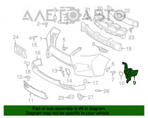 Suportul drept pentru farul de ceață Lexus RX350 RX450h 13-15 restilizat F-sport, nou, original