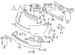 Capacul carligului de tractare din bara fata stanga Toyota Highlander 14-16 nou OEM original