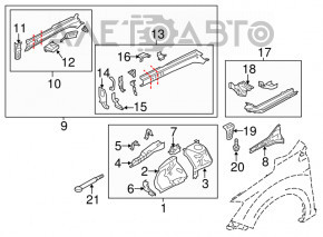 Capacul de protecție a roții din față, stânga spate, pentru Subaru Forester 14-18 SJ.