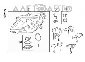 Крепление фары нижнее левое Lexus RX350 RX450 13-15