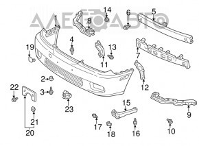 Suportul de bara fata stanga pentru Lexus ES300 ES330, nou, original OEM.