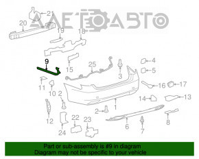 Capacul bara sub spoilerul din dreapta pentru Lexus LS460 LS600h 07-12 zgârieturi.