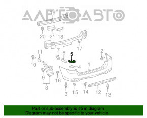 Suportul pentru bara spate, partea stângă, Toyota Highlander 08-10