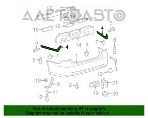 Suportul pentru bara spate dreapta lungă pentru Lexus ES350 07-12, nou, original OEM