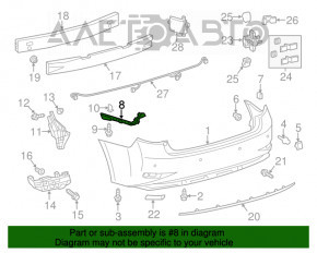 Suportul pentru bara spate stânga pentru Lexus ES300h ES350 13-18, nou, original OEM.