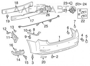 Bara spate goală Lexus ES350 16-18 restilizată