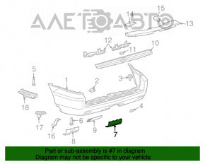 Capacul de protecție a barei spate inferioare pentru carligul de remorcare Lexus GX470 03-09