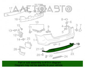 Губа заднего бампера Toyota Avalon 13-18 hybrid под 1 трубу OEM