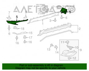 Губа заднего бампера правая Lexus RX350 16-19 новый OEM оригинал