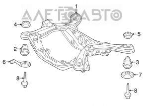 Suport spate dreapta pentru bara Toyota Highlander 14-19