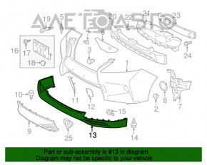 Губа переднего бампера нижняя Lexus RX350 RX450h 13-15 рест F-sport OEM