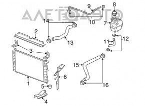 Suport radiator stânga jos Chevrolet Malibu 16-