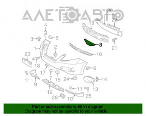 Montare bara fata dreapta Lexus RX350 RX450h 10-12 pre-restilizare, suport rupt.