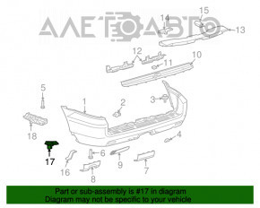 Suportul pentru bara spate sub stopul din stânga pentru Lexus GX470 03-09, nou, original OEM.