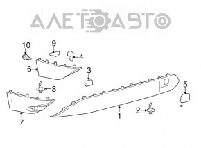 Buza bara spate dreapta Toyota Prius 50 16-