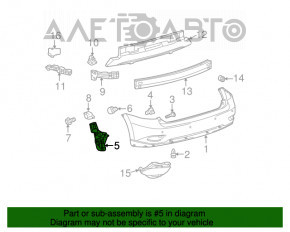 Suportul pentru bara spate stânga jos pentru Lexus RX350 RX450h 10-15, nou, original OEM