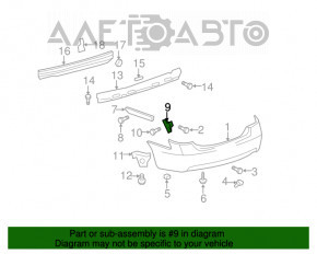 Suportul pentru bara de protecție din spate, triunghiul dreapta Toyota Camry v40, nou, original OEM.