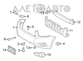 Absorbantul de bara fata pentru Toyota Highlander 08-10