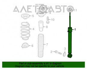 Амортизатор задний правый Honda Accord 18-22 hybrid с опорой