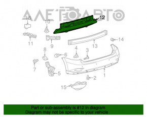 Absorbantul de bara spate pentru Lexus RX350 RX450h 10-15 este deteriorat, cu ghidaje rupte.