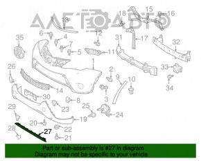 Moldura bara de protecție față inferioară Toyota Rav4 13-15 pre-restilizare SUA