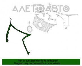 Обрамление решетки радиатора grill Lexus IS 14-16 дорест