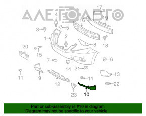 Buza bara din față stânga de jos Lexus RX350 RX450h 10-12 are zgârieturi, un fragment rupt și este tăiată