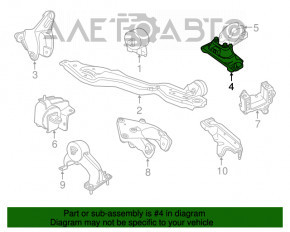 Pernele motorului dreapta Dodge Grand Caravan 11-20 cu suport