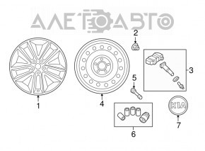 Roată de 17 inch pentru Kia Sorento 16-20 cu jantă ușoară