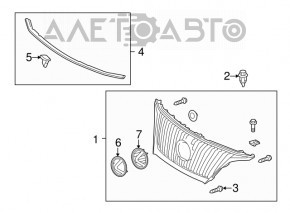 Решетка радиатора grill Lexus RX350 10-12 дорест, в сборе