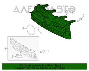 Grila radiatorului Toyota Highlander 17- este noua, originala OEM.