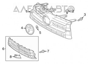 Решетка радиатора grill Toyota Highlander 17-19 хром новый OEM оригинал